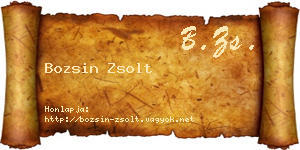 Bozsin Zsolt névjegykártya